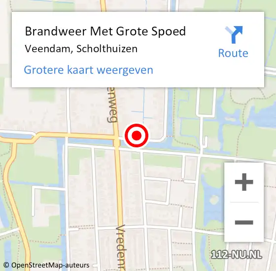 Locatie op kaart van de 112 melding: Brandweer Met Grote Spoed Naar Veendam, Scholthuizen op 31 juli 2021 15:47