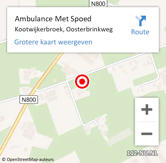 Locatie op kaart van de 112 melding: Ambulance Met Spoed Naar Kootwijkerbroek, Oosterbrinkweg op 31 juli 2021 16:43