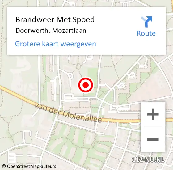 Locatie op kaart van de 112 melding: Brandweer Met Spoed Naar Doorwerth, Mozartlaan op 31 juli 2021 17:12