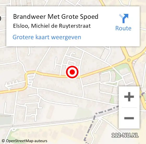 Locatie op kaart van de 112 melding: Brandweer Met Grote Spoed Naar Elsloo, Michiel de Ruyterstraat op 31 juli 2021 17:37