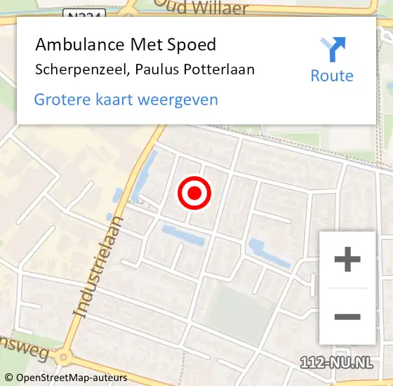 Locatie op kaart van de 112 melding: Ambulance Met Spoed Naar Scherpenzeel, Paulus Potterlaan op 31 juli 2021 18:10