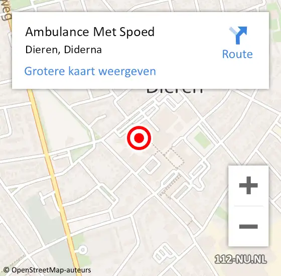 Locatie op kaart van de 112 melding: Ambulance Met Spoed Naar Dieren, Diderna op 31 juli 2021 18:40