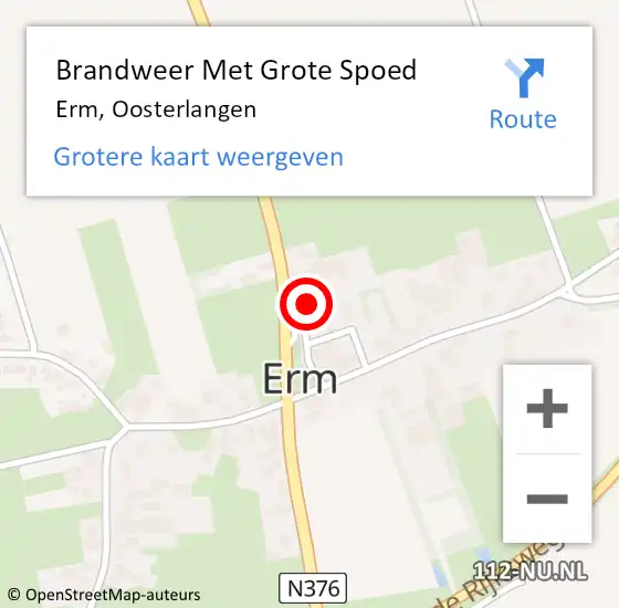 Locatie op kaart van de 112 melding: Brandweer Met Grote Spoed Naar Erm, Oosterlangen op 31 juli 2021 19:20