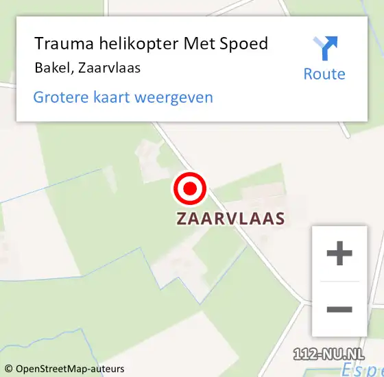 Locatie op kaart van de 112 melding: Trauma helikopter Met Spoed Naar Bakel, Zaarvlaas op 31 juli 2021 19:45