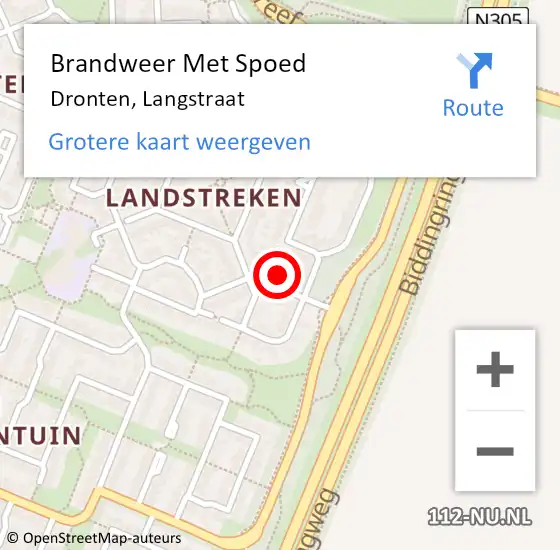 Locatie op kaart van de 112 melding: Brandweer Met Spoed Naar Dronten, Langstraat op 31 juli 2021 20:40
