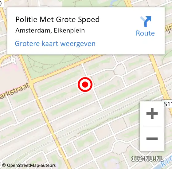 Locatie op kaart van de 112 melding: Politie Met Grote Spoed Naar Amsterdam, Eikenplein op 31 juli 2021 20:56