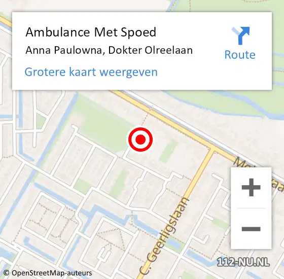 Locatie op kaart van de 112 melding: Ambulance Met Spoed Naar Anna Paulowna, Dokter Olreelaan op 31 juli 2021 21:03