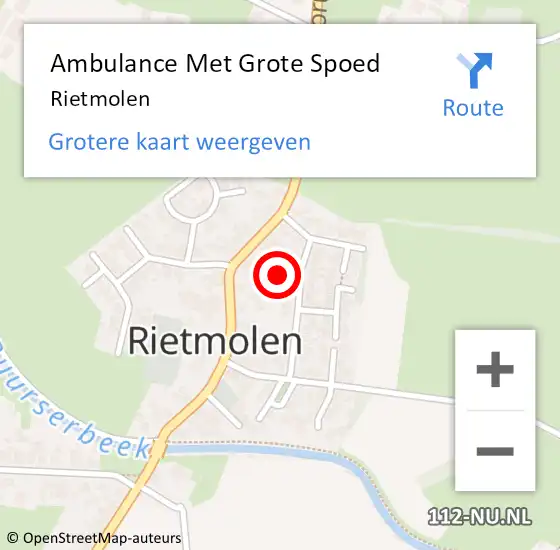 Locatie op kaart van de 112 melding: Ambulance Met Grote Spoed Naar Rietmolen op 31 juli 2021 22:24