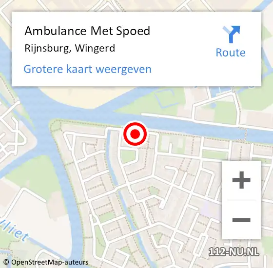 Locatie op kaart van de 112 melding: Ambulance Met Spoed Naar Rijnsburg, Wingerd op 31 juli 2021 22:43