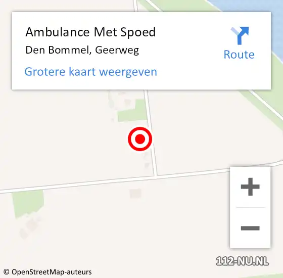 Locatie op kaart van de 112 melding: Ambulance Met Spoed Naar Den Bommel, Geerweg op 31 juli 2021 22:50