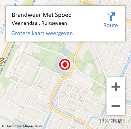 Locatie op kaart van de 112 melding: Brandweer Met Spoed Naar Veenendaal, Ruisseveen op 31 juli 2021 22:53