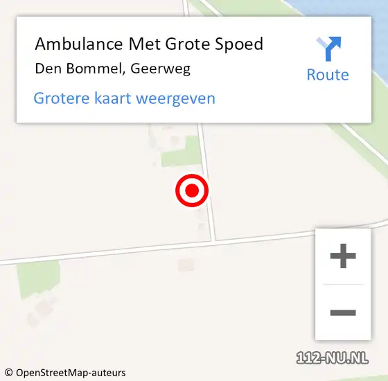 Locatie op kaart van de 112 melding: Ambulance Met Grote Spoed Naar Den Bommel, Geerweg op 31 juli 2021 23:00