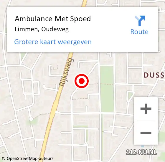 Locatie op kaart van de 112 melding: Ambulance Met Spoed Naar Limmen, Oudeweg op 31 juli 2021 23:32