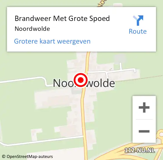 Locatie op kaart van de 112 melding: Brandweer Met Grote Spoed Naar Noordwolde op 31 juli 2021 23:36