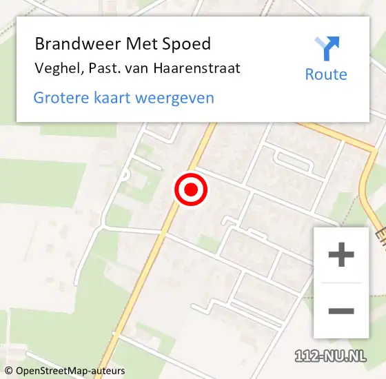 Locatie op kaart van de 112 melding: Brandweer Met Spoed Naar Veghel, Past. van Haarenstraat op 1 augustus 2021 00:00