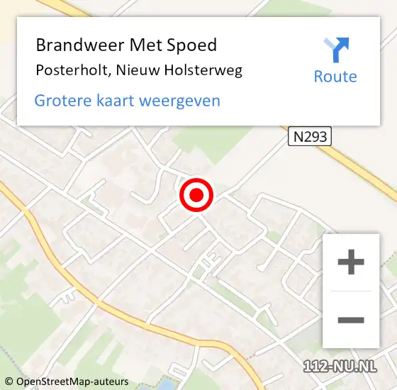 Locatie op kaart van de 112 melding: Brandweer Met Spoed Naar Posterholt, Nieuw Holsterweg op 1 augustus 2021 00:12