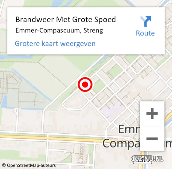 Locatie op kaart van de 112 melding: Brandweer Met Grote Spoed Naar Emmer-Compascuum, Streng op 1 augustus 2021 00:26