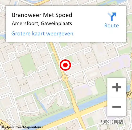 Locatie op kaart van de 112 melding: Brandweer Met Spoed Naar Amersfoort, Gaweinplaats op 1 augustus 2021 02:23