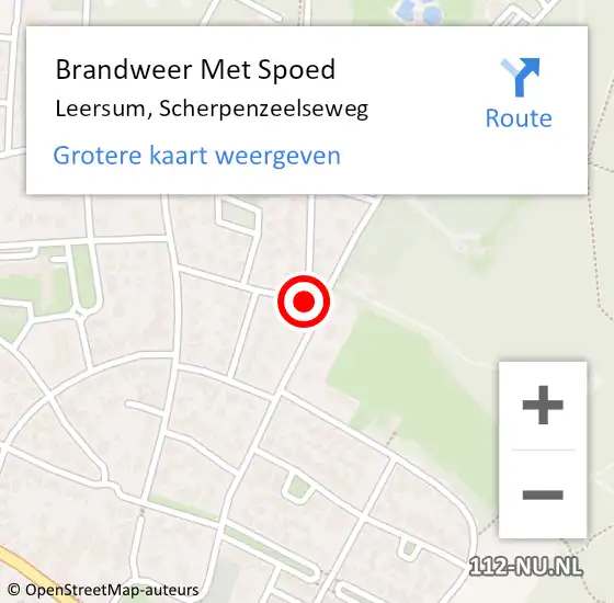 Locatie op kaart van de 112 melding: Brandweer Met Spoed Naar Leersum, Scherpenzeelseweg op 1 augustus 2021 04:45