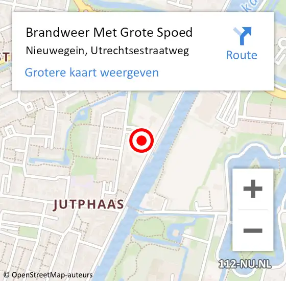 Locatie op kaart van de 112 melding: Brandweer Met Grote Spoed Naar Nieuwegein, Utrechtsestraatweg op 1 augustus 2021 08:04