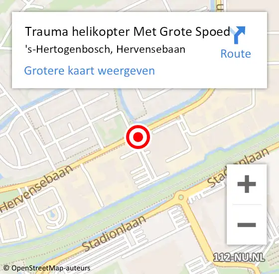 Locatie op kaart van de 112 melding: Trauma helikopter Met Grote Spoed Naar 's-Hertogenbosch, Hervensebaan op 1 augustus 2021 08:31