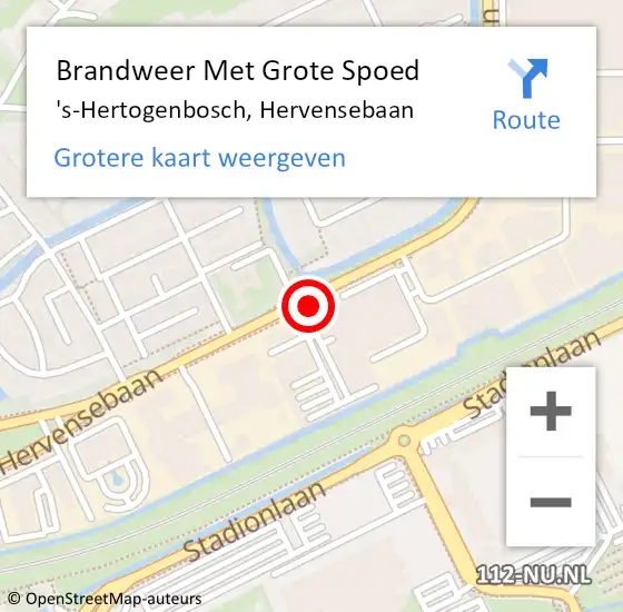 Locatie op kaart van de 112 melding: Brandweer Met Grote Spoed Naar 's-Hertogenbosch, Hervensebaan op 1 augustus 2021 08:39