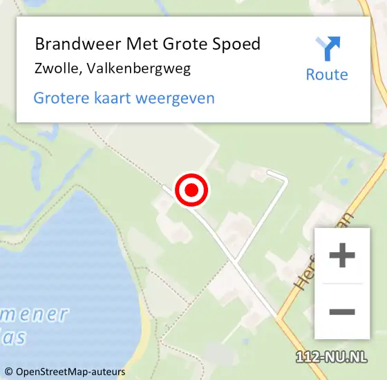 Locatie op kaart van de 112 melding: Brandweer Met Grote Spoed Naar Zwolle, Valkenbergweg op 1 augustus 2021 09:02