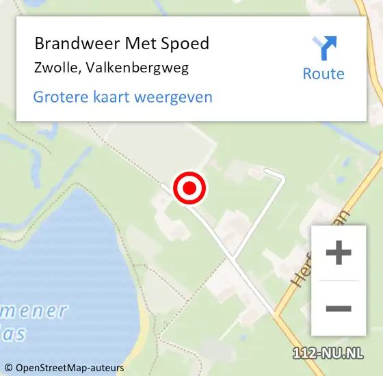 Locatie op kaart van de 112 melding: Brandweer Met Spoed Naar Zwolle, Valkenbergweg op 1 augustus 2021 09:03