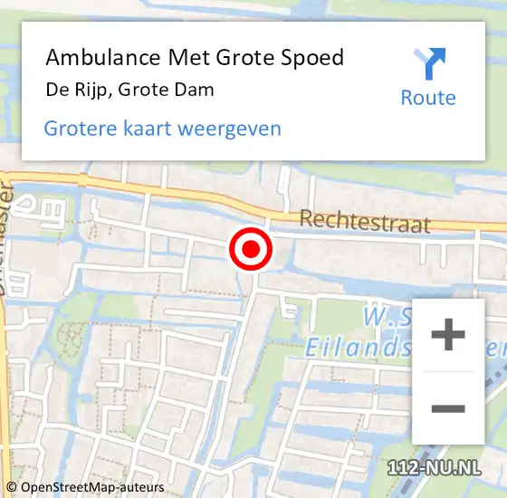 Locatie op kaart van de 112 melding: Ambulance Met Grote Spoed Naar De Rijp, Grote Dam op 1 augustus 2021 09:25