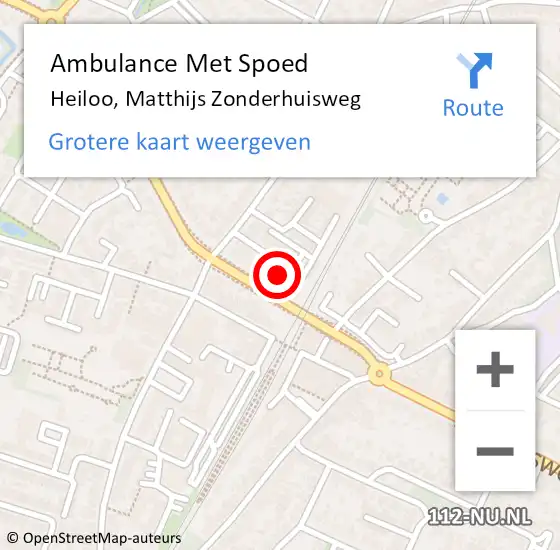 Locatie op kaart van de 112 melding: Ambulance Met Spoed Naar Heiloo, Matthijs Zonderhuisweg op 1 augustus 2021 09:37