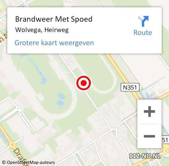 Locatie op kaart van de 112 melding: Brandweer Met Spoed Naar Wolvega, Heirweg op 1 augustus 2021 10:56