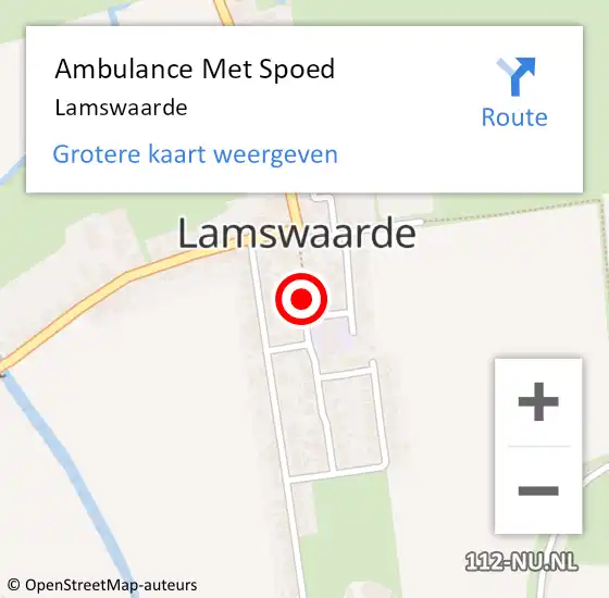 Locatie op kaart van de 112 melding: Ambulance Met Spoed Naar Lamswaarde op 1 augustus 2021 11:29