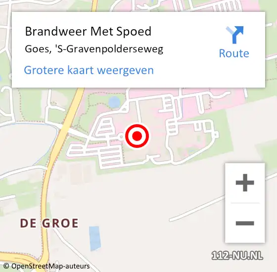 Locatie op kaart van de 112 melding: Brandweer Met Spoed Naar Goes, 'S-Gravenpolderseweg op 18 juni 2014 13:16