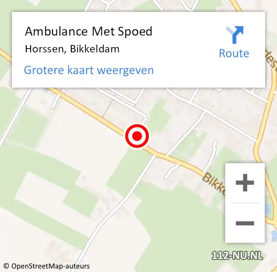 Locatie op kaart van de 112 melding: Ambulance Met Spoed Naar Horssen, Bikkeldam op 1 augustus 2021 11:59