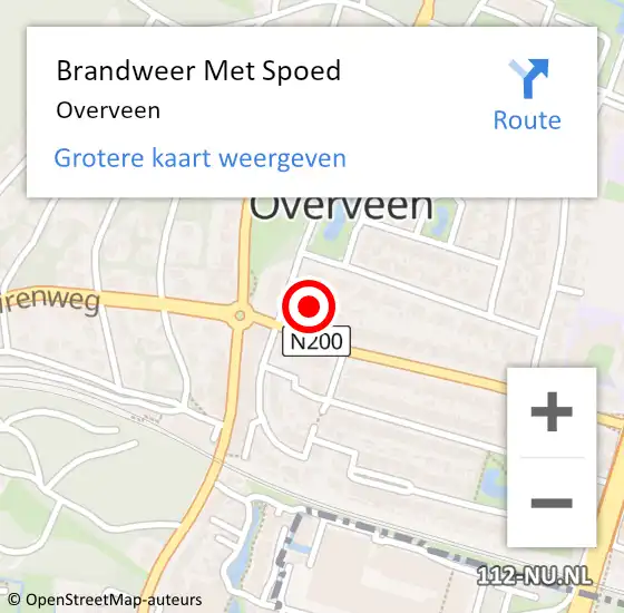 Locatie op kaart van de 112 melding: Brandweer Met Spoed Naar Overveen op 1 augustus 2021 12:35