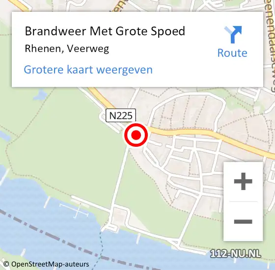 Locatie op kaart van de 112 melding: Brandweer Met Grote Spoed Naar Rhenen, Veerweg op 1 augustus 2021 13:01