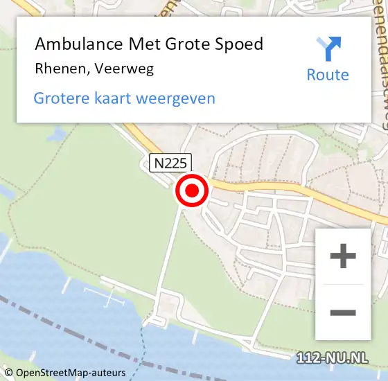 Locatie op kaart van de 112 melding: Ambulance Met Grote Spoed Naar Rhenen, Veerweg op 1 augustus 2021 13:03