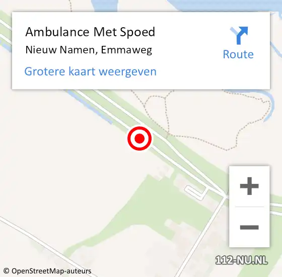 Locatie op kaart van de 112 melding: Ambulance Met Spoed Naar Nieuw Namen, Emmaweg op 18 juni 2014 13:22