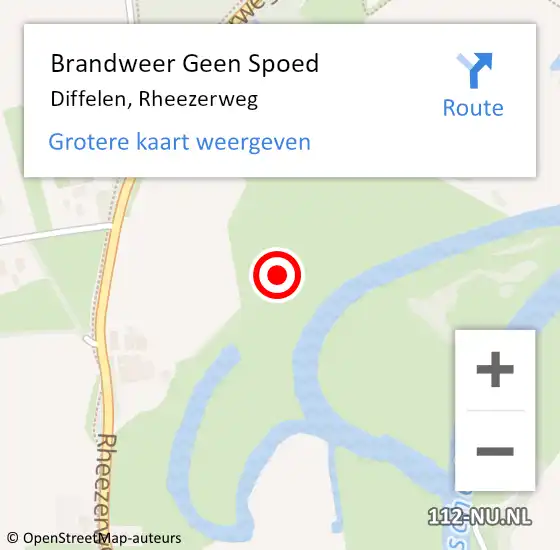 Locatie op kaart van de 112 melding: Brandweer Geen Spoed Naar Diffelen, Rheezerweg op 1 augustus 2021 13:50