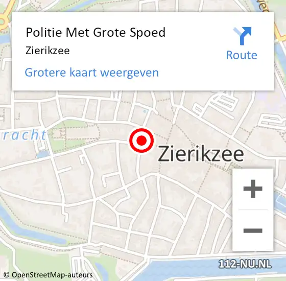 Locatie op kaart van de 112 melding: Politie Met Grote Spoed Naar Zierikzee op 1 augustus 2021 14:13