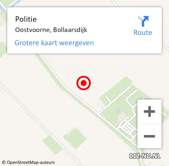 Locatie op kaart van de 112 melding: Politie Oostvoorne, Bollaarsdijk op 1 augustus 2021 14:26