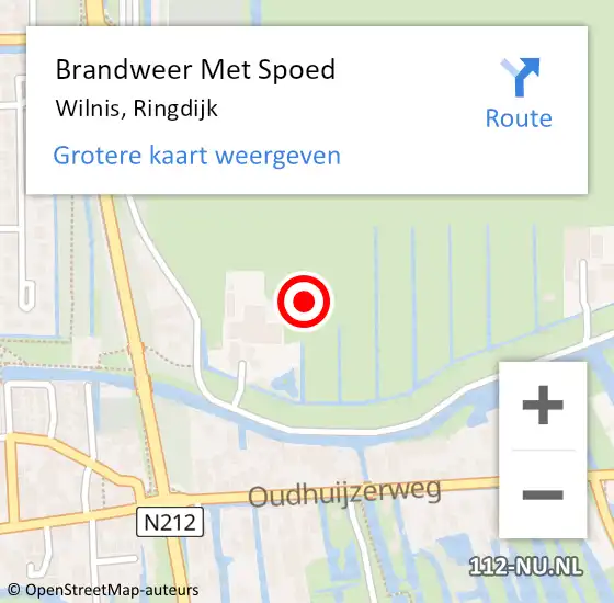 Locatie op kaart van de 112 melding: Brandweer Met Spoed Naar Wilnis, Ringdijk op 1 augustus 2021 14:33