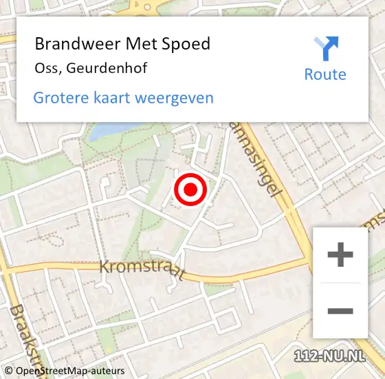 Locatie op kaart van de 112 melding: Brandweer Met Spoed Naar Oss, Geurdenhof op 1 augustus 2021 15:08