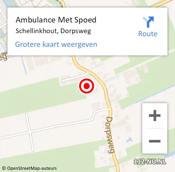 Locatie op kaart van de 112 melding: Ambulance Met Spoed Naar Schellinkhout, Dorpsweg op 1 augustus 2021 15:18