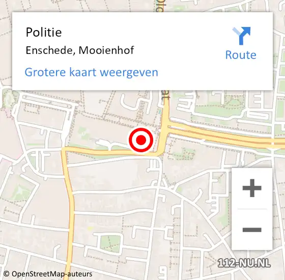 Locatie op kaart van de 112 melding: Politie Enschede, Mooienhof op 1 augustus 2021 15:33