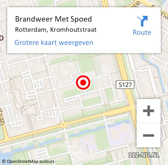 Locatie op kaart van de 112 melding: Brandweer Met Spoed Naar Rotterdam, Kromhoutstraat op 1 augustus 2021 16:05