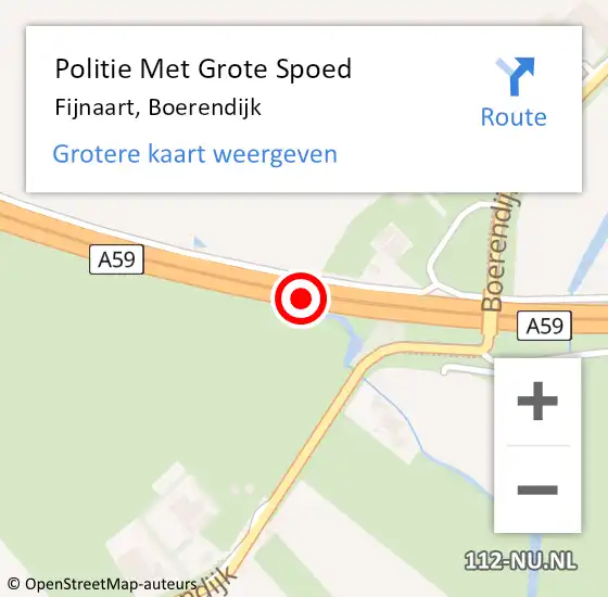 Locatie op kaart van de 112 melding: Politie Met Grote Spoed Naar Fijnaart, Boerendijk op 1 augustus 2021 16:07