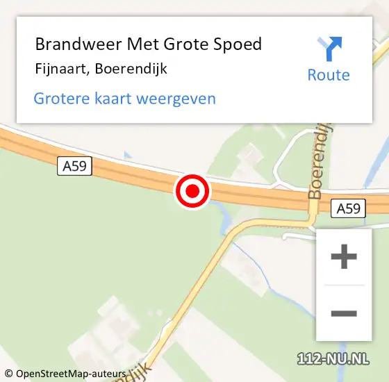 Locatie op kaart van de 112 melding: Brandweer Met Grote Spoed Naar Fijnaart, Boerendijk op 1 augustus 2021 16:07