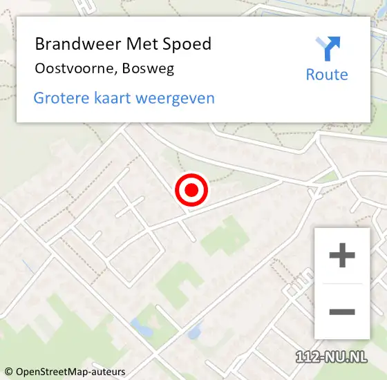 Locatie op kaart van de 112 melding: Brandweer Met Spoed Naar Oostvoorne, Bosweg op 1 augustus 2021 16:09