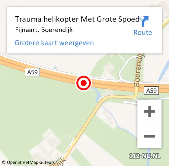 Locatie op kaart van de 112 melding: Trauma helikopter Met Grote Spoed Naar Fijnaart, Boerendijk op 1 augustus 2021 16:18